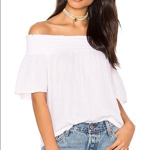 Michael Stars Off-the-shoulder smocked top